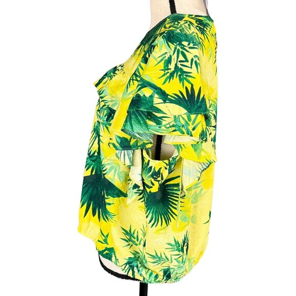 INC International Concepts XX-Large Top Leaf Print Ruffled Flutter Sleeves Multi - Picture 6 of 9